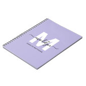 Personalized Purple Initial Monogram ノートブック (左側)