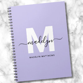 Personalized Purple Initial Monogram ノートブック
