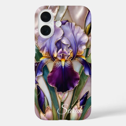 Personalized Purple Iris Phone Case Elegant Case-Mate iPhoneケース (裏面)