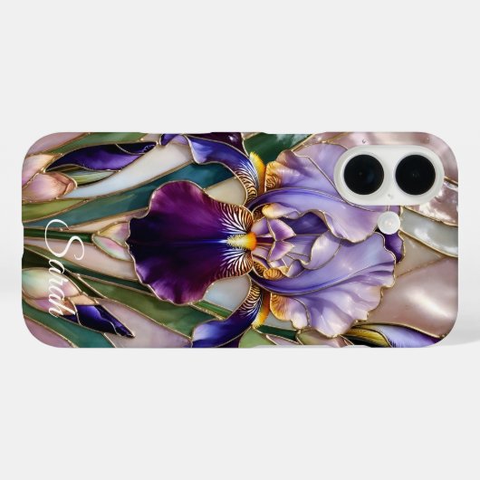 Personalized Purple Iris Phone Case Elegant Case-Mate iPhoneケース (裏面 (横))