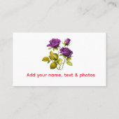 Personalized Purple Rose Business Card | Add Your 名刺 (裏面)