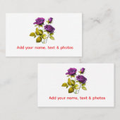 Personalized Purple Rose Business Card | Add Your 名刺 (正面/裏面)
