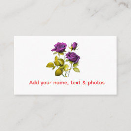 Personalized Purple Rose Business Card | Add Your 名刺