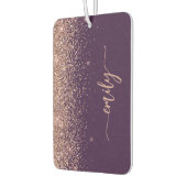 Personalized Purple Rose Gold Glitter カーエアーフレッシュナー (左)