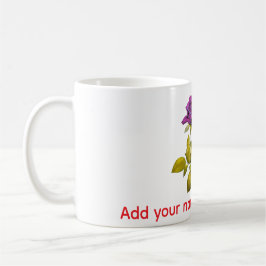 Personalized Purple Rose Mug | Add Your Name, Text コーヒーマグカップ
