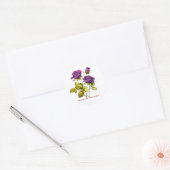 Personalized Purple Rose Sticker | Add Your Name ラウンドシール (封筒)