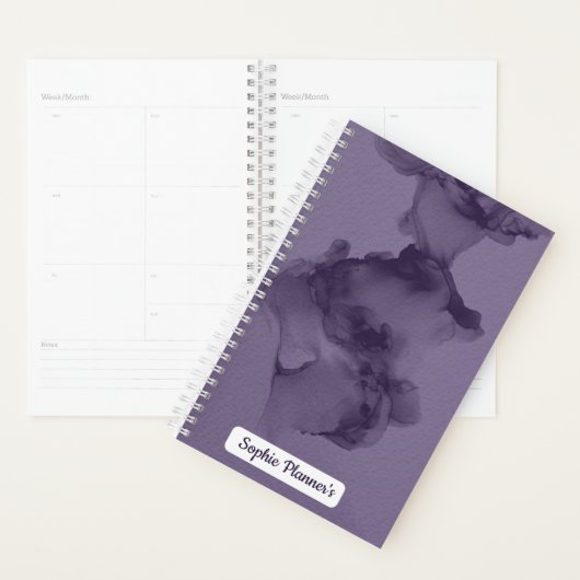 Personalized Purple Watercolor Planner プランナー手帳 (ディスプレー)