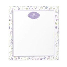 Personalized Purple Wildflower Floral ノートパッド