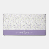 Personalized Purple Wildflower Monogram デスクマット (正面)
