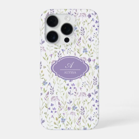 Personalized Purple Wildflower Monogram iPhoneケース (裏面)