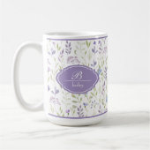 Personalized Purple Wildflower Mug コーヒーマグカップ (左)