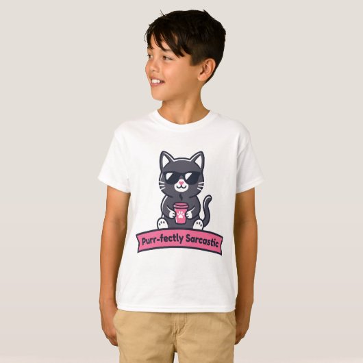 Personalized Purr-fectly Sarcastic Black Cat Mug Tシャツ (正面フル)