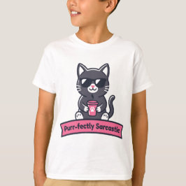 Personalized Purr-fectly Sarcastic Black Cat Mug Tシャツ