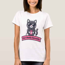 Personalized Purr-fectly Sarcastic Black Cat Mug Tシャツ