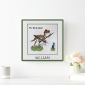 Personalized "Put Me in Coach" Dinosaur Art Square スクエア壁時計 (ホーム)
