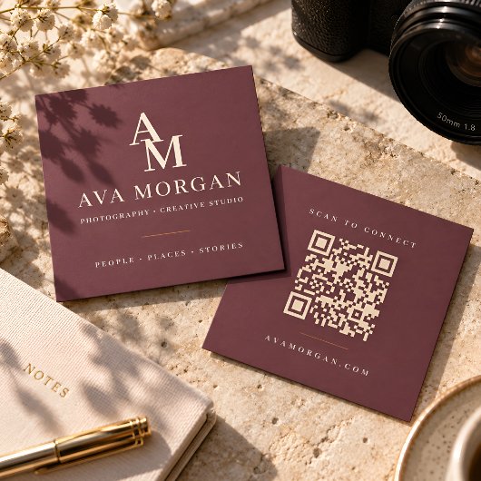 Personalized QR Code Modern Square スクエア名刺