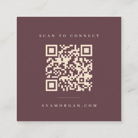 Personalized QR Code Modern Square スクエア名刺 (裏面)