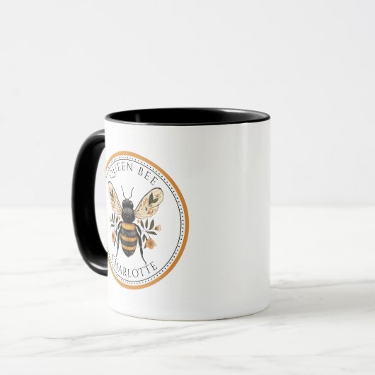 Personalized Queen Bee Floral マグカップ (正面左)