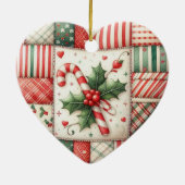 Personalized Quilter's Patchwork Star Christmas セラミックオーナメント (裏面)