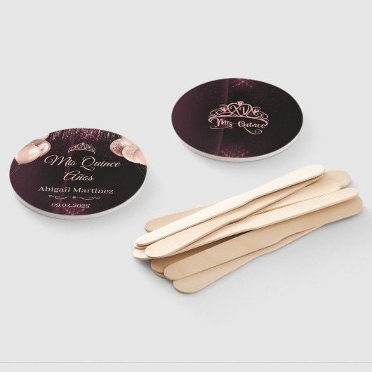 Personalized Quinceañera Hand Fans | Quince ハンドファン (組立なし)