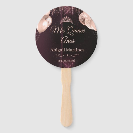 Personalized Quinceañera Hand Fans | Quince ハンドファン (正面)