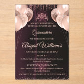 Personalized Quinceañera Invitation | Mis Quince A アクリル招待状 (正面)