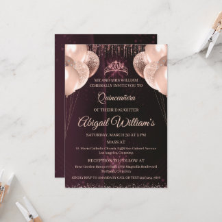 Personalized Quinceañera Invitation | Mis Quince A 招待状