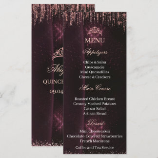 Personalized Quinceañera Menu Card | QUINCEAÑERA メニュー