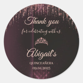 Personalized Quinceañera Stickers | Custom Name &  ラウンドシール