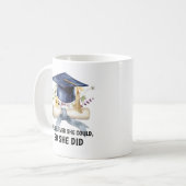 Personalized Quote and Name Floral Graduation コーヒーマグカップ (正面左)