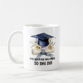 Personalized Quote and Name Floral Graduation コーヒーマグカップ (左)