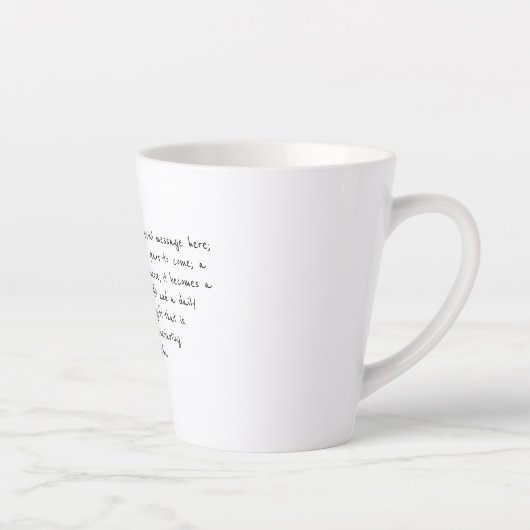 Personalized Quote Handwritten Coffee Tea カフェラテマグ (右)