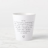 Personalized Quote Handwritten Coffee Tea カフェラテマグ (正面)