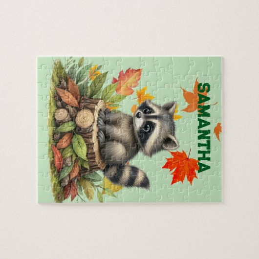 Personalized Raccoon Puzzle ジグソーパズル (横)