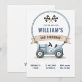 Personalized Race Car Birthday Invitation 招待状 (正面/裏面)