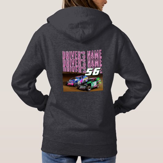Personalized Race Car Name Number パーカ (裏面)