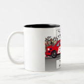 Personalized Race Car, Stock Car - Male Cartoon Co ツートーンマグカップ (左)