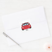 Personalized Race Car Valentine Sticker スクエアシール (封筒)