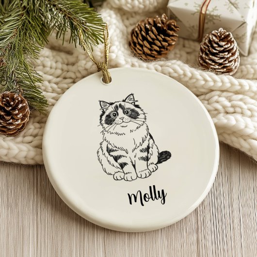 Personalized Ragdoll Cat Christmas セラミックオーナメント