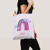 Personalized Rainbow and Clouds Tote Bag for Kids  トートバッグ (クローズアップ)