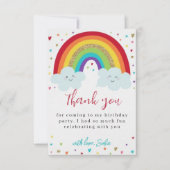 Personalized Rainbow Birthday Thank You Card Cute  サンキューカード (正面)