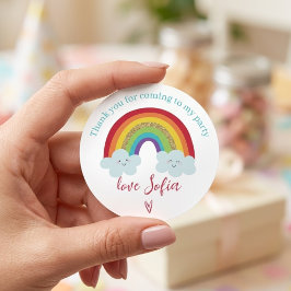 Personalized Rainbow Birthday Thank You Party  ラウンドシール