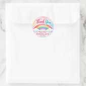 Personalized Rainbow Birthday Thank You Stickers ラウンドシール (バッグ)