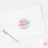 Personalized Rainbow Birthday Thank You Stickers ラウンドシール (封筒)