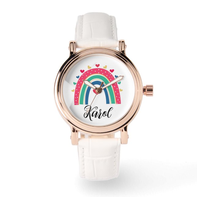 Personalized rainbow bracelet watch for mom. 腕時計 (正面)