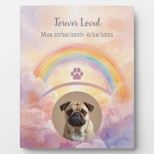 Personalized Rainbow Bridge Dog Memorial Plaque フォトプラーク (正面)