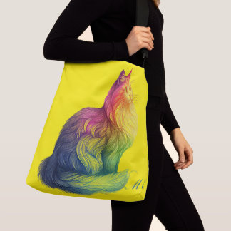 Personalized Rainbow Cat Monogram  クロスボディバッグ