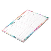 Personalized Rainbow Cloud Border, Weekly Planner ノートパッド (アングル)