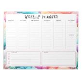 Personalized Rainbow Cloud Border, Weekly Planner ノートパッド (正面)