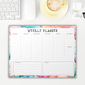 Personalized Rainbow Cloud Border, Weekly Planner ノートパッド